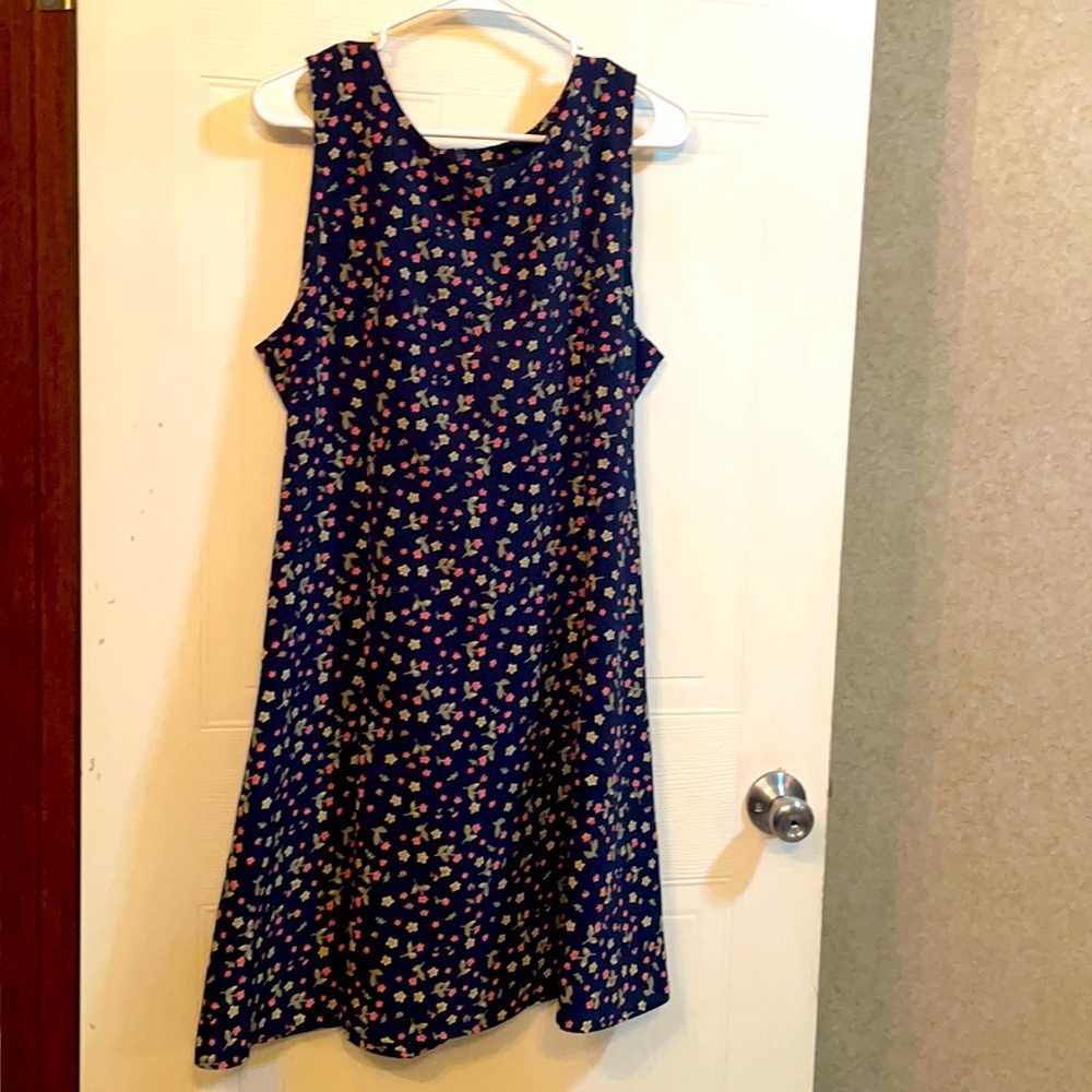 Christopher and Banks corset lace up back floral print dress size 14